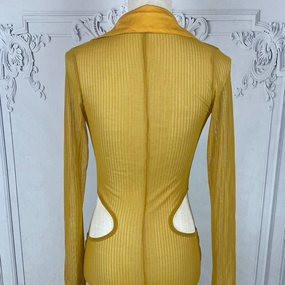 Cabo Casual Slim Fit See Through Cut-Out Long Sleeves Coverup Midi Dress. - Picture 8 of 11